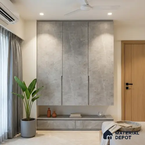 Marble Look LM 01639 Dull Calacatta 8 ft x 4 ft Texture Finish Decorative Laminate - 1 mm | Suitable for TV Unit, Wardrobe, Kitchen Cabinets