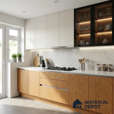 Wooden Look LM 01641 Soft Beech 8 ft x 4 ft Texture Finish Decorative Laminate - 1 mm | Suitable for TV Unit, Wardrobe, Kitchen Cabinets