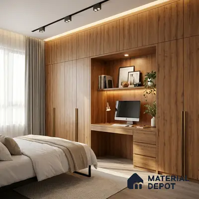Wooden Look LM 01646 Indian Teak 8 ft x 4 ft Texture Finish Decorative Laminate - 1 mm | Suitable for TV Unit, Wardrobe, Kitchen Cabinets