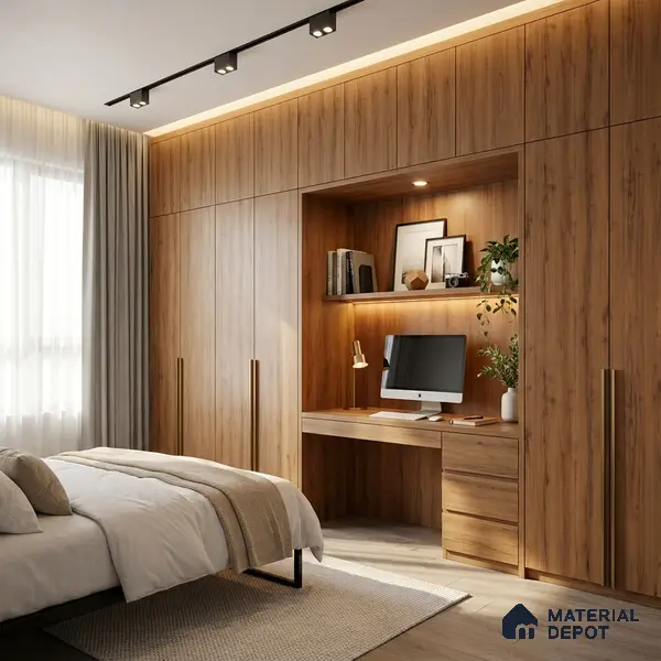 Wooden Look LM 01646 Indian Teak 8 ft x 4 ft Texture Finish Decorative Laminate - 1 mm | Suitable for TV Unit, Wardrobe, Kitchen Cabinets