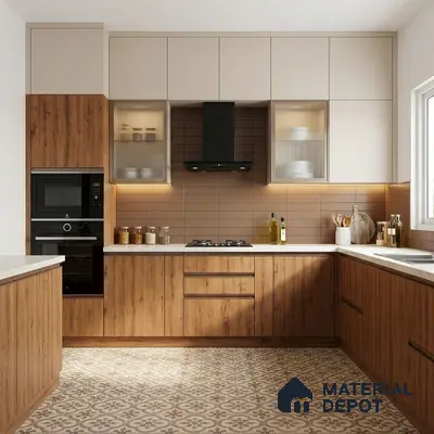 Wooden Look LM 01646 Indian Teak 8 ft x 4 ft Texture Finish Decorative Laminate - 1 mm | Suitable for TV Unit, Wardrobe, Kitchen Cabinets