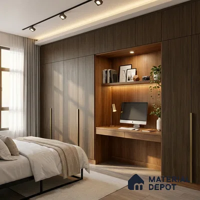Wooden Look LM 01654 Deep Meranti 8 ft x 4 ft Texture Finish Decorative Laminate - 1 mm | Suitable for TV Unit, Wardrobe, Kitchen Cabinets