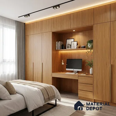 Wooden Look LM 01655 Italian Teak 8 ft x 4 ft Texture Finish Decorative Laminate - 1 mm | Suitable for TV Unit, Wardrobe, Kitchen Cabinets