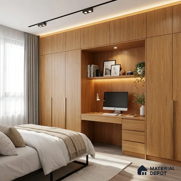 Wooden Look LM 01655 Italian Teak 8 ft x 4 ft Texture Finish Decorative Laminate - 1 mm | Suitable for TV Unit, Wardrobe, Kitchen Cabinets