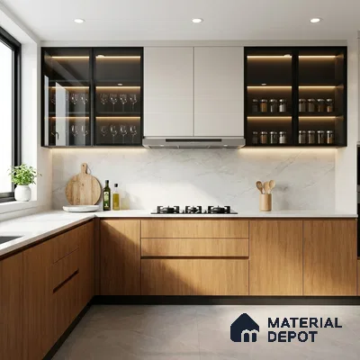 Wooden Look LM 01655 Italian Teak 8 ft x 4 ft Texture Finish Decorative Laminate - 1 mm | Suitable for TV Unit, Wardrobe, Kitchen Cabinets