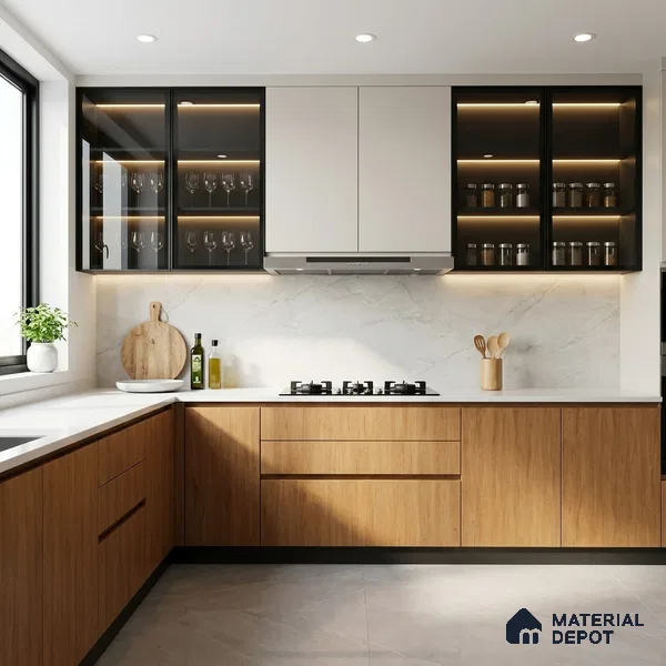 Wooden Look LM 01655 Italian Teak 8 ft x 4 ft Texture Finish Decorative Laminate - 1 mm | Suitable for TV Unit, Wardrobe, Kitchen Cabinets