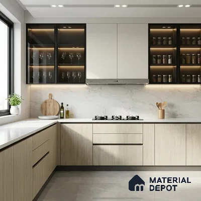 Wooden Look LM 01657 Ivory Pine 8 ft x 4 ft Texture Finish Decorative Laminate - 1 mm | Suitable for TV Unit, Wardrobe, Kitchen Cabinets