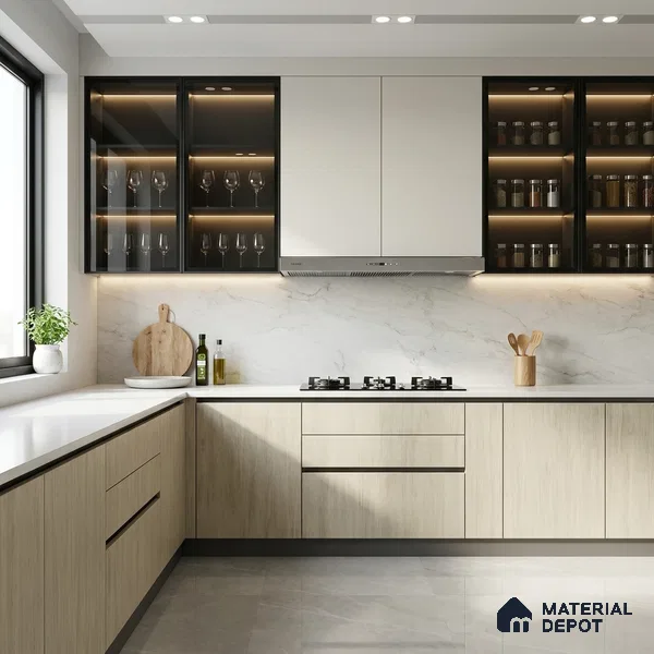 Wooden Look LM 01657 Ivory Pine 8 ft x 4 ft Texture Finish Decorative Laminate - 1 mm | Suitable for TV Unit, Wardrobe, Kitchen Cabinets