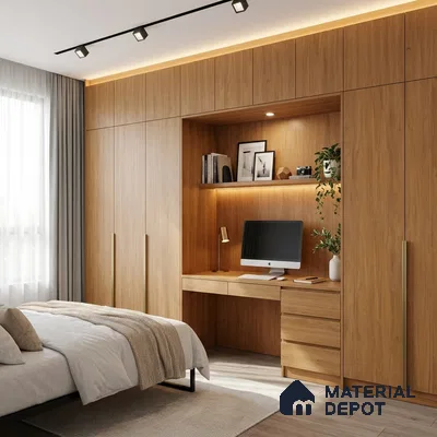 Wooden Look LM 01658 Italian Teak 8 ft x 4 ft Texture Finish Decorative Laminate - 1 mm | Suitable for TV Unit, Wardrobe, Kitchen Cabinets