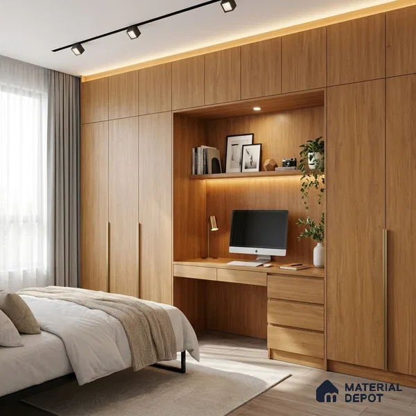 Wooden Look LM 01658 Italian Teak 8 ft x 4 ft Texture Finish Decorative Laminate - 1 mm | Suitable for TV Unit, Wardrobe, Kitchen Cabinets