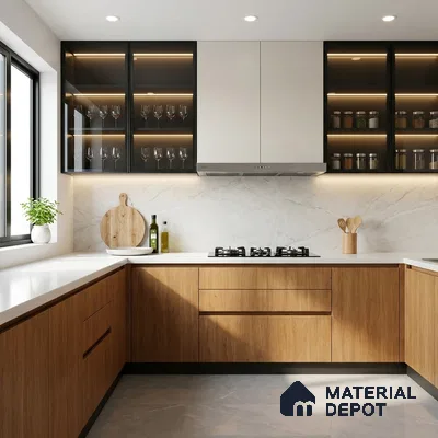 Wooden Look LM 01658 Italian Teak 8 ft x 4 ft Texture Finish Decorative Laminate - 1 mm | Suitable for TV Unit, Wardrobe, Kitchen Cabinets