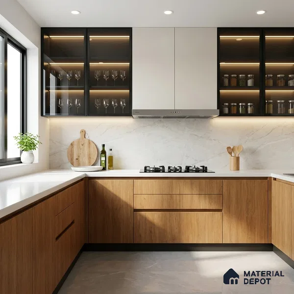 Wooden Look LM 01658 Italian Teak 8 ft x 4 ft Texture Finish Decorative Laminate - 1 mm | Suitable for TV Unit, Wardrobe, Kitchen Cabinets