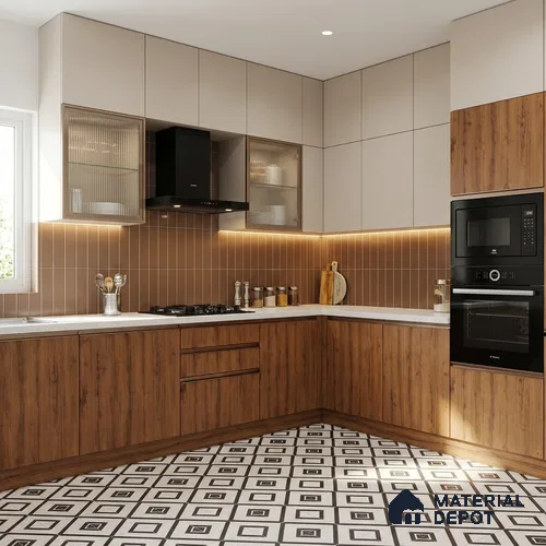 Wooden Look LM 01664 Indian Teak 8 ft x 4 ft Texture Finish Decorative Laminate - 1 mm | Suitable for TV Unit, Wardrobe, Kitchen Cabinets