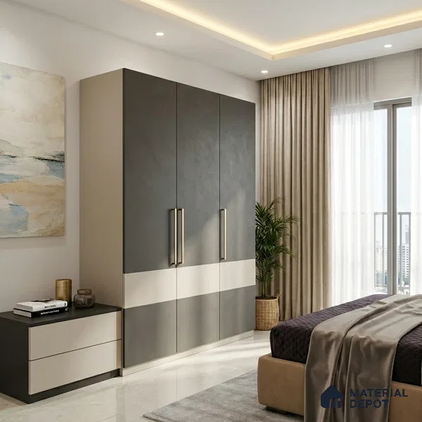 Solid Colors Look LM 01693 Storm Grey 8 ft x 4 ft Super Matte Finish Decorative Laminate - 1 mm | Suitable for Living Room, Kitchen, Office
