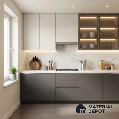 Solid Colors Look LM 01693 Storm Grey 8 ft x 4 ft Super Matte Finish Decorative Laminate - 1 mm | Suitable for Living Room, Kitchen, Office