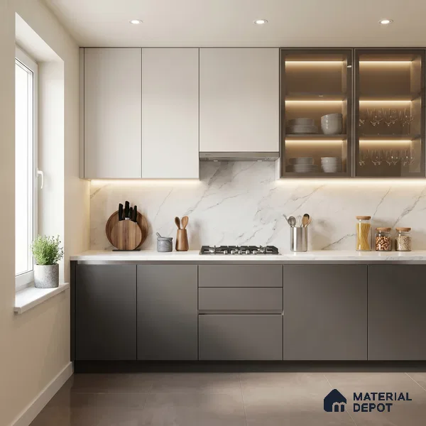 Solid Colors Look LM 01693 Storm Grey 8 ft x 4 ft Super Matte Finish Decorative Laminate - 1 mm | Suitable for Living Room, Kitchen, Office