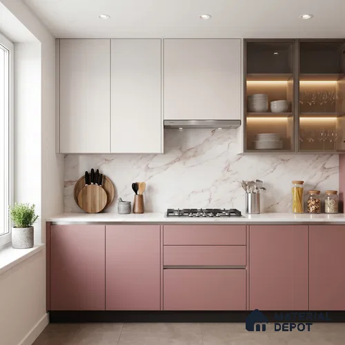 Solid Colors Look LM 01694 Rose Wood Rosewood Pink 8 ft x 4 ft Super Matte Finish Decorative Laminate - 1 mm | Suitable for Living Room, Kitchen, Office