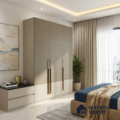Solid Colors Look LM 01695 Chrome Muted Mustard Yellow 8 ft x 4 ft Super Matte Finish Decorative Laminate - 1 mm | Suitable for Living Room, Kitchen, Office
