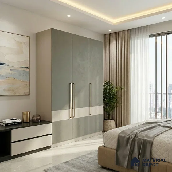 Solid Colors Look LM 01697 Light Warm Light Grey 8 ft x 4 ft Super Matte Finish Decorative Laminate - 1 mm | Suitable for Living Room, Kitchen, Office