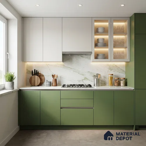 Solid Colors Look LM 01699 Parrot Green 8 ft x 4 ft Super Matte Finish Decorative Laminate - 1 mm | Suitable for Living Room, Kitchen, Office