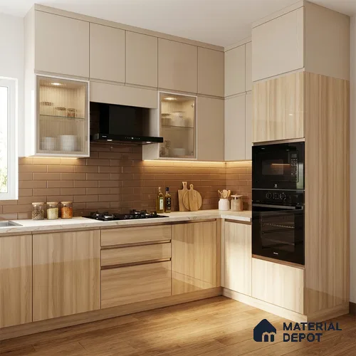 Wooden Look LM 01713 Soft Spruce 8 ft x 4 ft High Gloss Finish Decorative Laminate - 1 mm | Suitable for TV Unit, Wardrobe, Kitchen Cabinets