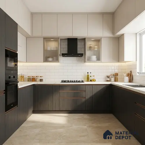 Wooden Look LM 01742 Dark Bamboo 8 ft x 4 ft Suede Finish Decorative Laminate - 1 mm | Suitable for TV Unit, Wardrobe, Kitchen Cabinets