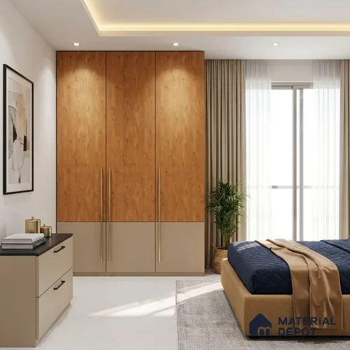 Wooden Look LM 01745 Soft Beech 8 ft x 4 ft Suede Finish Decorative Laminate - 1 mm | Suitable for TV Unit, Wardrobe, Kitchen Cabinets