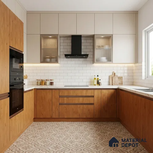 Wooden Look LM 01745 Soft Beech 8 ft x 4 ft Suede Finish Decorative Laminate - 1 mm | Suitable for TV Unit, Wardrobe, Kitchen Cabinets