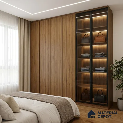 Wooden Look LM 01746 Canadian Cedar 8 ft x 4 ft Suede Finish Decorative Laminate - 1 mm | Suitable for TV Unit, Wardrobe, Kitchen Cabinets