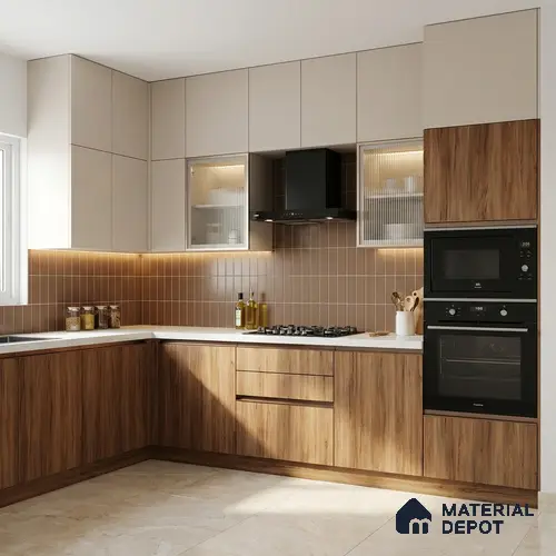 Wooden Look LM 01751 British Beech 8 ft x 4 ft Suede Finish Decorative Laminate - 1 mm | Suitable for TV Unit, Wardrobe, Kitchen Cabinets