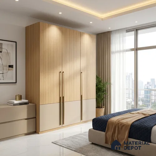 Wooden Look LM 01752 Himalayan Pine 8 ft x 4 ft Suede Finish Decorative Laminate - 1 mm | Suitable for TV Unit, Wardrobe, Kitchen Cabinets
