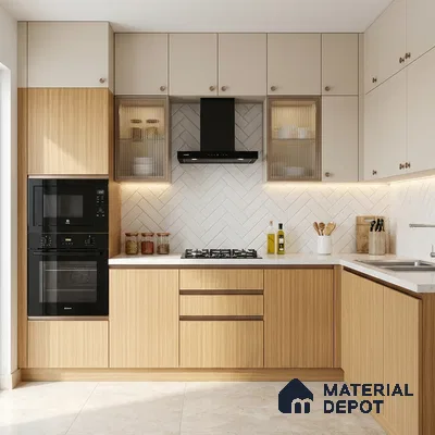 Wooden Look LM 01752 Himalayan Pine 8 ft x 4 ft Suede Finish Decorative Laminate - 1 mm | Suitable for TV Unit, Wardrobe, Kitchen Cabinets