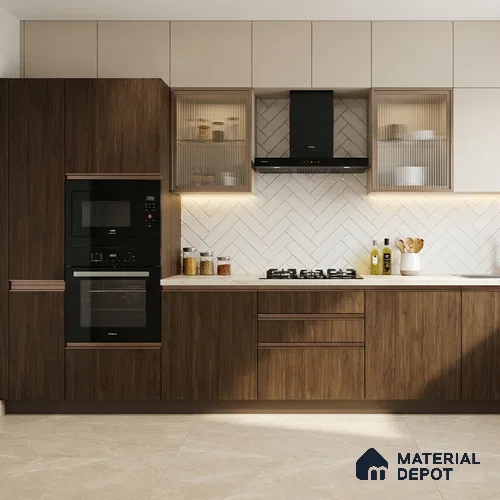 Wooden Look LM 01755 Deep Meranti 8 ft x 4 ft Suede Finish Decorative Laminate - 1 mm | Suitable for TV Unit, Wardrobe, Kitchen Cabinets