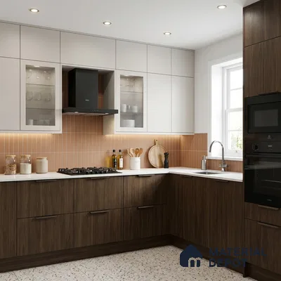 Wooden Look LM 01755 Deep Meranti 8 ft x 4 ft Suede Finish Decorative Laminate - 1 mm | Suitable for TV Unit, Wardrobe, Kitchen Cabinets