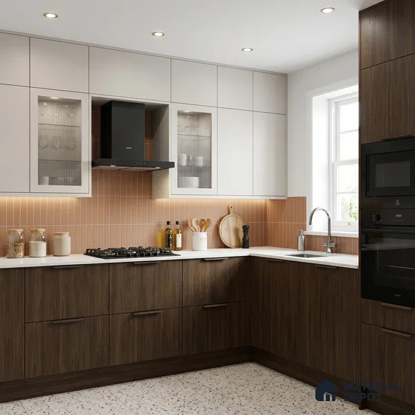 Wooden Look LM 01755 Deep Meranti 8 ft x 4 ft Suede Finish Decorative Laminate - 1 mm | Suitable for TV Unit, Wardrobe, Kitchen Cabinets