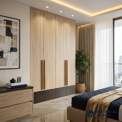 Wooden Look LM 01757 Australian Ash 8 ft x 4 ft Suede Finish Decorative Laminate - 1 mm | Suitable for TV Unit, Wardrobe, Kitchen Cabinets