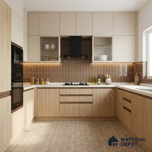 Wooden Look LM 01757 Australian Ash 8 ft x 4 ft Suede Finish Decorative Laminate - 1 mm | Suitable for TV Unit, Wardrobe, Kitchen Cabinets