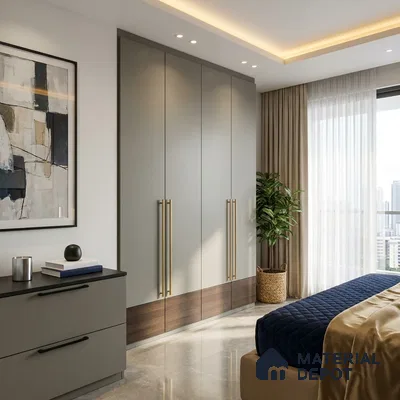 Solid Colors Look LM 01767 Light Light Warm Grey 8 ft x 4 ft Suede Finish Decorative Laminate - 1 mm | Suitable for Living Room, Kitchen, Office