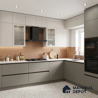 Solid Colors Look LM 01767 Light Light Warm Grey 8 ft x 4 ft Suede Finish Decorative Laminate - 1 mm | Suitable for Living Room, Kitchen, Office