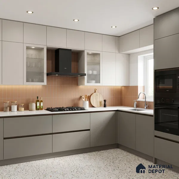 Solid Colors Look LM 01767 Light Light Warm Grey 8 ft x 4 ft Suede Finish Decorative Laminate - 1 mm | Suitable for Living Room, Kitchen, Office