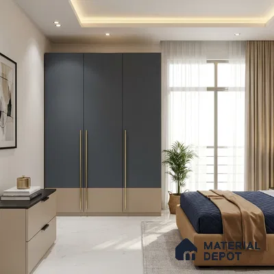 Solid Colors Look LM 01768 Midnight Blue 8 ft x 4 ft Suede Finish Decorative Laminate - 1 mm | Suitable for Living Room, Kitchen, Office