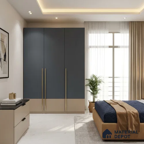 Solid Colors Look LM 01768 Midnight Blue 8 ft x 4 ft Suede Finish Decorative Laminate - 1 mm | Suitable for Living Room, Kitchen, Office