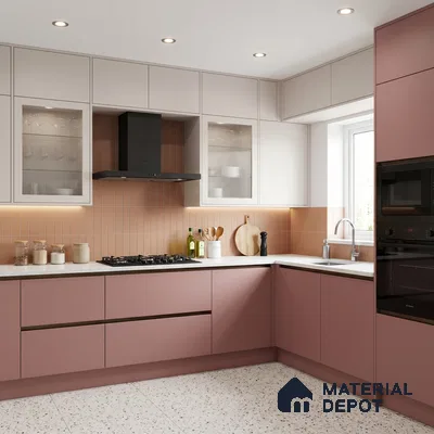 Solid Colors Look LM 01769 Rose Wood Rosewood Pink 8 ft x 4 ft Suede Finish Decorative Laminate - 1 mm | Suitable for Living Room, Kitchen, Office