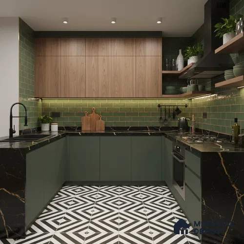 Eucalyptus Green Solid Colors Look LM 01866 8 ft x 4 ft Matte Finish Decorative Laminate - 1 mm | Suitable for Living Room, Kitchen, Office