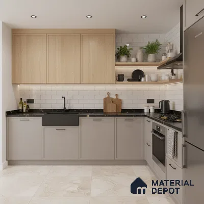 Latte Beige Solid Colors Look LM 01898 8 ft x 4 ft Matte Finish Decorative Laminate - 1 mm | Suitable for Living Room, Kitchen, Office