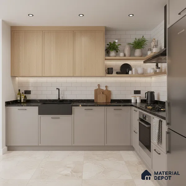 Latte Beige Solid Colors Look LM 01898 8 ft x 4 ft Matte Finish Decorative Laminate - 1 mm | Suitable for Living Room, Kitchen, Office