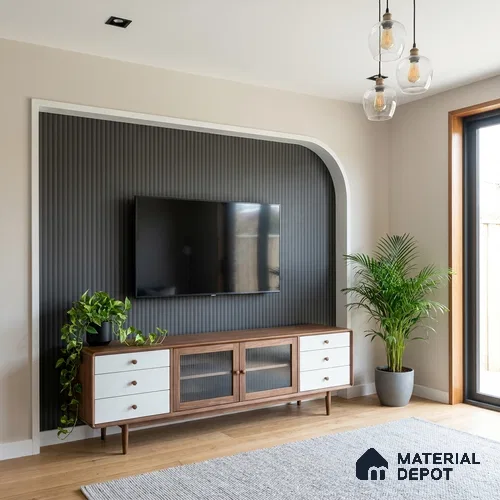 Grey Marble Look LM 02792 Dark Grey 8 ft x 4 ft Flute Finish Decorative Laminate - 1 mm | Suitable for TV Unit, Wardrobe, Kitchen Cabinets