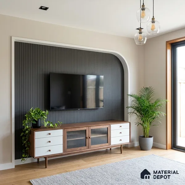 Grey Marble Look LM 02792 Dark Grey 8 ft x 4 ft Flute Finish Decorative Laminate - 1 mm | Suitable for TV Unit, Wardrobe, Kitchen Cabinets