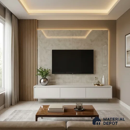 Beige Marble Look LM 02799 Zarki Marble 8 ft x 4 ft Mirror Glossy Finish Decorative Laminate - 1 mm | Suitable for TV Unit, Wardrobe, Kitchen Cabinets