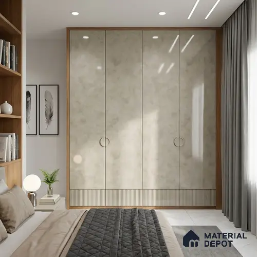 Beige Marble Look LM 02799 Zarki Marble 8 ft x 4 ft Mirror Glossy Finish Decorative Laminate - 1 mm | Suitable for TV Unit, Wardrobe, Kitchen Cabinets